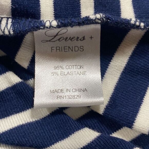 Lovers + Friends‎ Cruiser Romper Shorts Pockets Navy Stripe XS - Picture 10 of 11